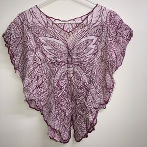 Vintage Pink Butterfly Blouse